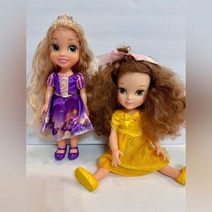Disney Princess Dolls Belle 16” and Rapunzel 14” Toys